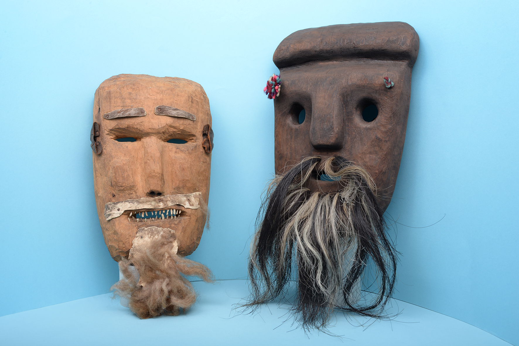 Máscara. Madera, cuero. Artista desconocido. Kollong. Mapuche | 1950-2000 d c. MHNV, 2562